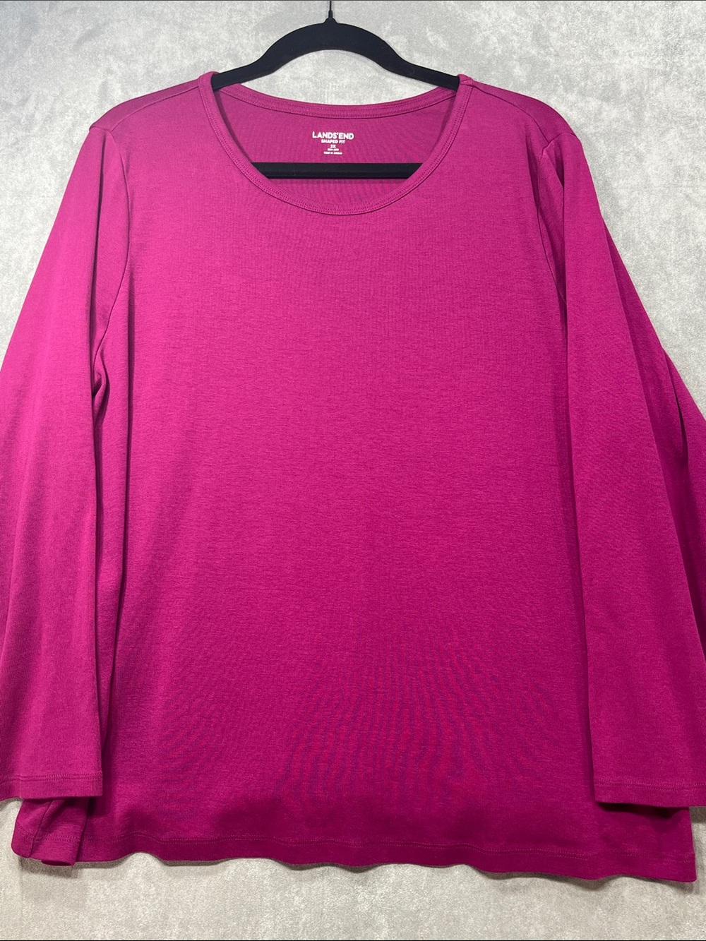 Lands’ End Women’s 2X Magenta Scoop Neck 3/4 Sleeve Top